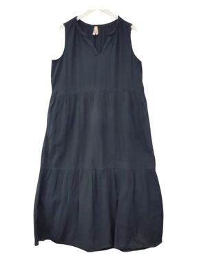 Pact Navy Sleeveless Tiered Maxi Dress